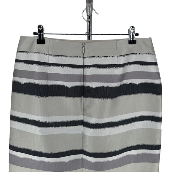 Boss Hugo Boss Vistripy Textured Stripe Neutral Pencil Skirt size US 8 - Picture 4 of 14